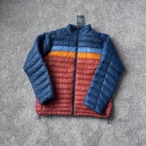 Cotopaxi Fuego  Men's Blue and Red Puffer Jacket- mens large